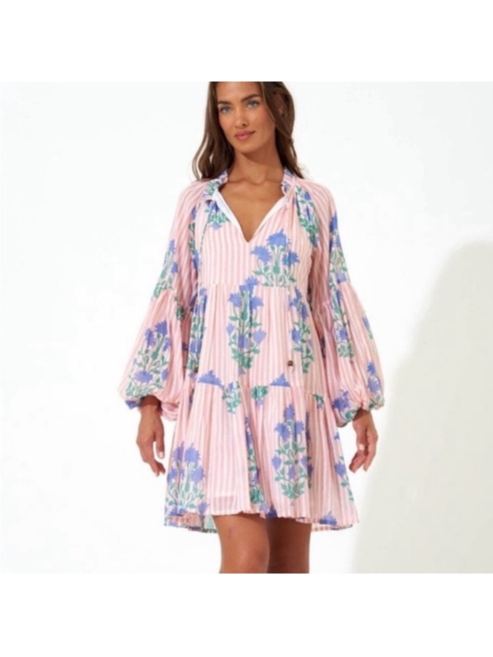 Oliphant 🌹Floral Pink and Blue Dress